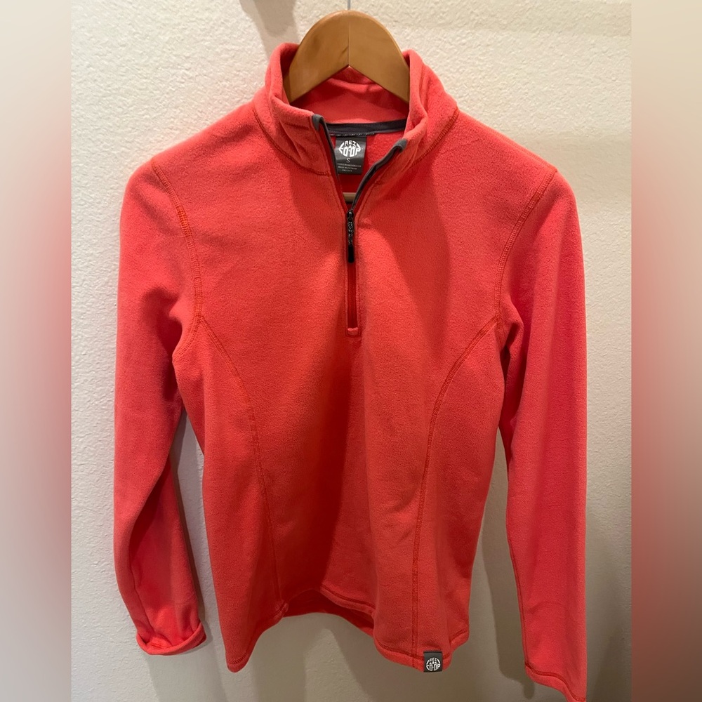 REI co op quarter zip coral sweater